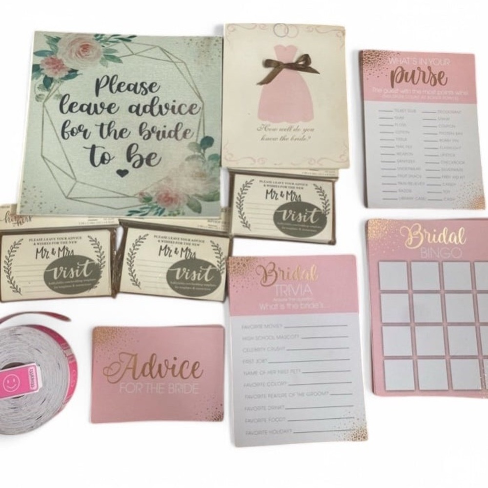 Bridal Shower Party Supplies Set - Pink and Gold